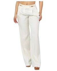 Gaelle Paris - Weiße hose mit weitem bein und goldenen details - Lyst
