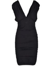 Pinko - Kleedjes ,Zwart ,Polyester Elegante Jurk Met Polyester En Rubber - Lyst
