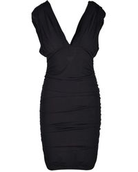 Pinko - Kleedjes ,Zwart ,Polyester Elegante Jurk Met Polyester En Rubber - Lyst
