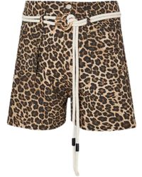 Liu Jo - Pantalones cortos estampados de leopardo con cordón - Lyst