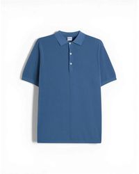 Aspesi - Tops ,Blauw ,Katoen Polo Cotone Piquet Tinto Capo - Lyst