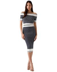 Guess - Off-Shoulder Lise 4G Logo Pullover - Lyst