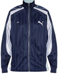 PUMA - Hoodies & Sweatvesten ,Blauw ,Polyester T7 Track Jacket - Lyst