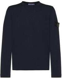 Stone Island - Regular Fit Baumwoll-Nylon Rundhals-Pullover - Lyst