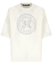 Palm Angels - Studs logo crew neck t-shirt - Lyst