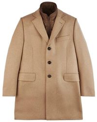 Fay - Jassen ,Wol Wollen Kasjmier Jas Met Uitneembaar Gilet - Lyst