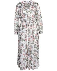 Suncoo Dress coco with print and lurex threads - Blanco