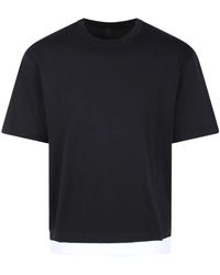 Neil Barrett - Kontrastsaum crew neck t-shirt,slim fit crew neck t-shirt - Lyst