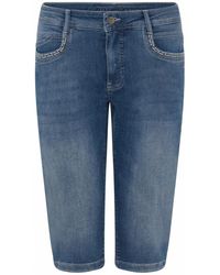 Cro - Korte Broeken ,Blauw ,Gebruikte Blauwe Bottom Up Jeans - Lyst