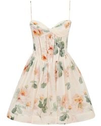 Zimmermann - Kleedjes ,Veelkleurig ,Katoen Carousel Corset Mini Jurk - Lyst