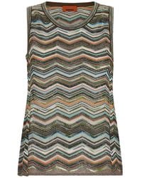 Missoni - Top Zonder Mouwen Met Viscose-Blend En Chevron-Patroon - Lyst
