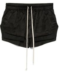 Rick Owens - Schwarze Hochgeschnittene Shorts Mit Kordelzug - Lyst