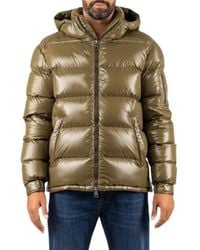 Herno - Jassen ,Groen ,Polyester Glanzend Effect Donsjack - Lyst