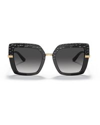 Dolce & Gabbana - Schwarze sonnenbrille metallrahmen stil upgrade - Lyst