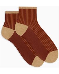 Gallo - Superkurze Braune Polyamid- Und Glitzer-Twin-Rib-Socken Für Damen - Lyst