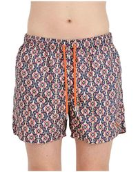 Gallo - Blu beachwear shorts con dettagli barocchi - Lyst