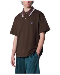 Needles - Tops ,Bruin ,Katoen Polo Met Normale Kraag - Lyst