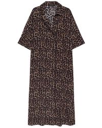 Anine Bing - Kleedjes ,Bruin ,Sophisticated Leo Midi Jurk - Lyst