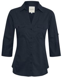 Part Two - Overhemden ,Blauw ,Katoen Donkerblauw Katoenen Shirt Cortniapw Sh - Lyst