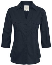 Part Two - Overhemden ,Blauw ,Katoen Donkerblauw Katoenen Shirt Cortniapw Sh - Lyst