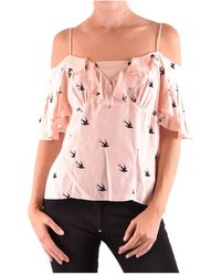 McQueen - Top rosa de viscosa ss 18 - Lyst