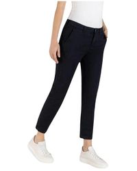 M·a·c - Broeken ,Zwart ,Donkerblauwe Chino Turn Up Broek - Lyst