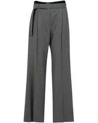 MSGM - Broeken ,Grijs ,Wol Wide Broeken - Lyst