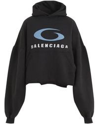 Balenciaga - Loop Sports Icon Cropped Hoodie - Lyst