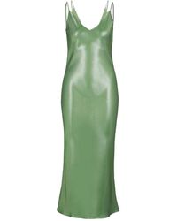 BOSS - Vestido de fiesta verde con cuello en capas - Lyst
