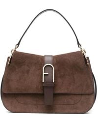 Furla - Tassen ,Bruin ,Leer Flow Handtas - Lyst