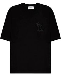Laneus - T-shirt in cotone con palma ricamata - Lyst