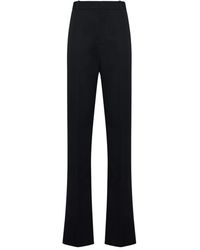 Bottega Veneta - Wollen Broek Met Uitlopende Pijpen - Lyst