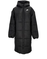 Nike - Fitness ,Zwart ,Polyester Lange Dons Parka Jas - Lyst