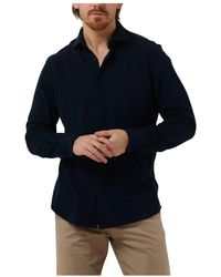 Dstrezzed - Overhemden ,Blauw ,Katoen Casual Shirt Melange Pique - Lyst