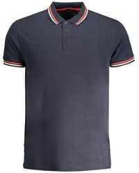 Roberto Cavalli - Blauw Katoenen Poloshirt Met Geborduurd Logo - Lyst