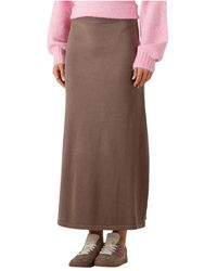 Ydence - Rokken ,Bruin ,Gebreide Rok Elia Bruin Maxi - Lyst