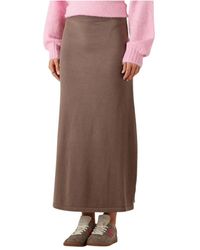 Ydence - Gestrickter Rock Elia Braun Maxi - Lyst