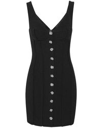 ROTATE BIRGER CHRISTENSEN - Schwarzes Ärmelloses Kleid Mit Rosenknöpfen - Lyst