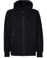 C.P. Company - Diagonal raised fleece goggle hoodie - Lyst
