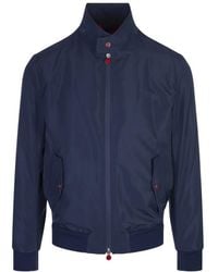 Kiton - Jassen ,Blauw ,Polyester Stijlvol Overhemd - Lyst
