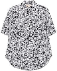 Michael Kors - Overhemden ,Zwart ,Polyester Casual Zwarte Lange Mouw Polyester Shirt - Lyst