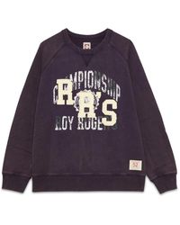 Roy Rogers - Hoodies & Sweatvesten ,Paars ,Katoen Crew Neck Sweatshirt Met Championship Print - Lyst