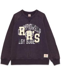 Roy Rogers - Hoodies & Sweatvesten ,Paars ,Katoen Crew Neck Sweatshirt Met Championship Print - Lyst