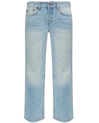 RE/DONE - Jeans ,Blauw ,Katoen Slim Straight Crop Jeans - Lyst
