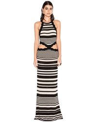 Akep - Abito Lungo Smanicato A Righe - Lyst