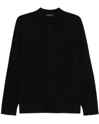 Zanone - Overhemden ,Zwart ,Wol Camicia Con Bottoni - Lyst
