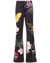 Alice + Olivia - Pantalones de talle alto con estampado floral - Lyst