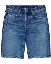 DIESEL - Denim bermuda shorts in gewaschenem blau,schmal geschnittene shorts aus denim - Lyst