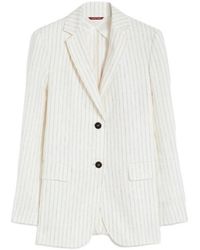 Max Mara - Jassen ,Wit ,Leer Elegante Blazer Monopetto - Lyst