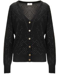 Elisabetta Franchi - Truien & Vesten ,Zwart ,Wol V-Neck Cardigan - Lyst